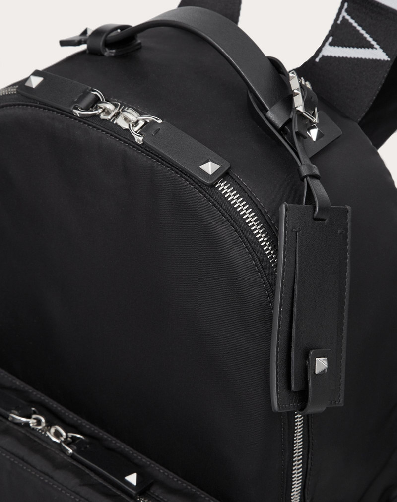 NYLON BACKPACK WITH VLTN RIBBON STRAPS 5