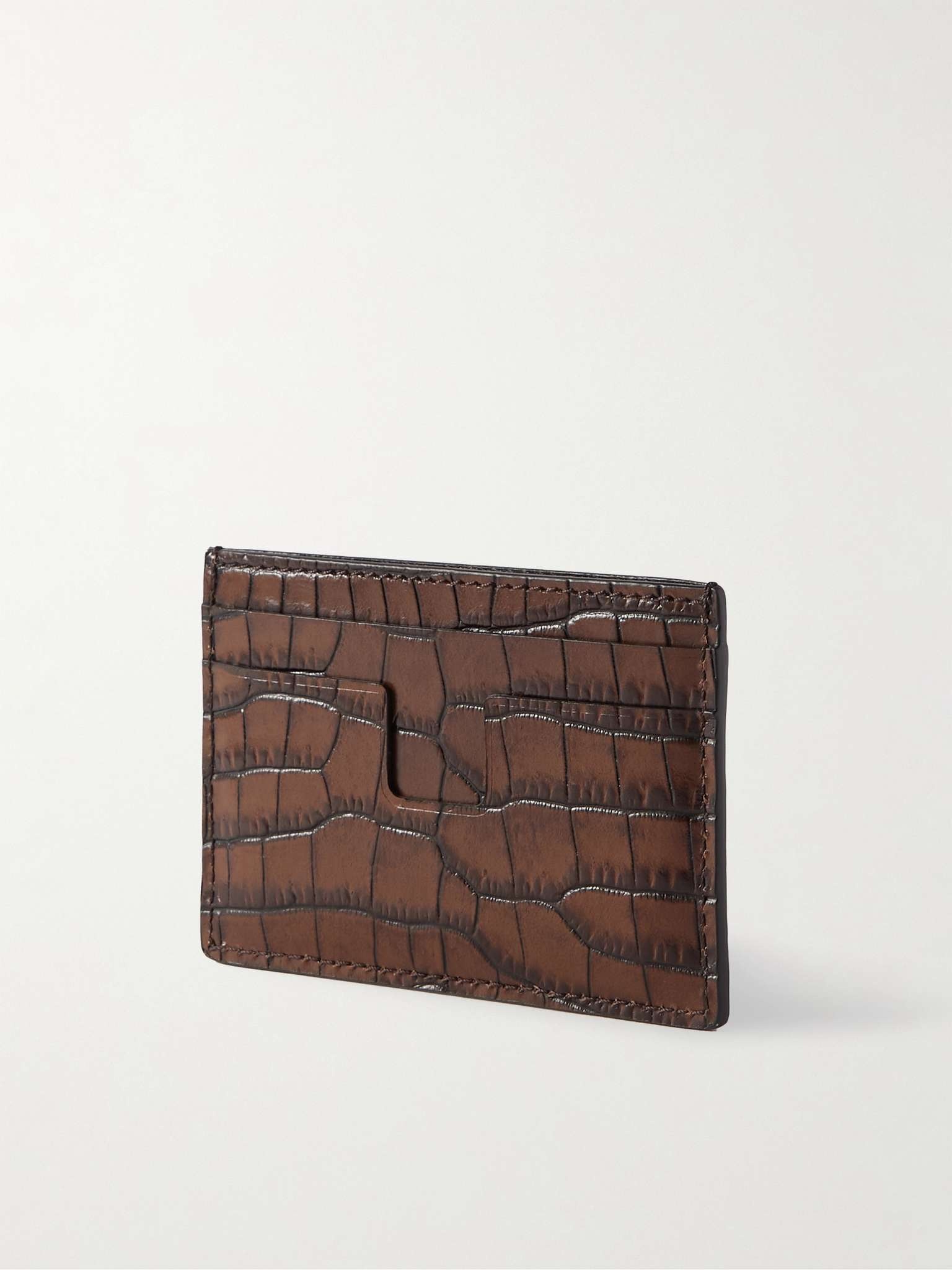 Croc-Effect Leather Cardholder - 3