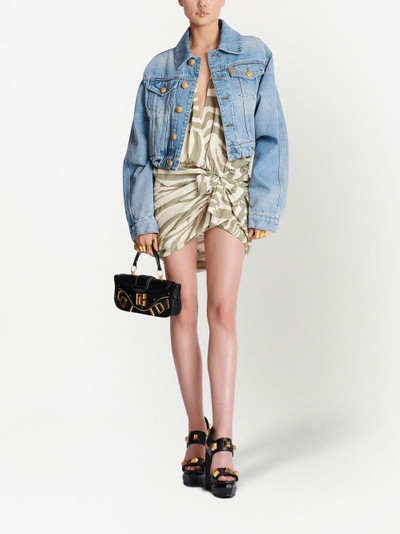 Balmain four-pocket cropped denim jacket outlook