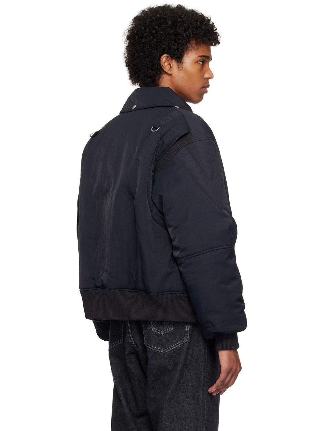 NEIGHBORHOOD Black Sailing Padded Bomber Jacket | REVERSIBLE
