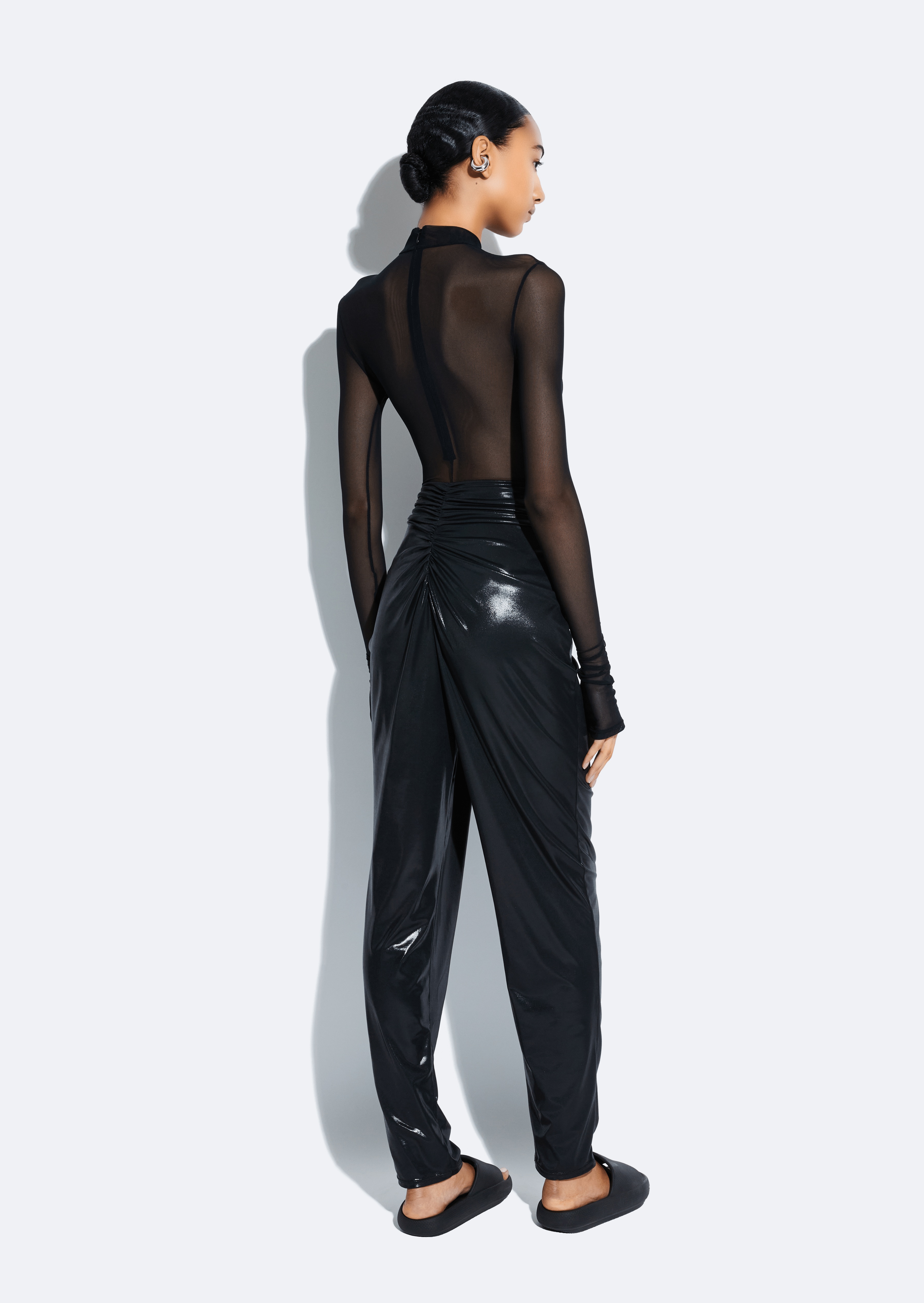 Coated Jersey Draped Pant - 2