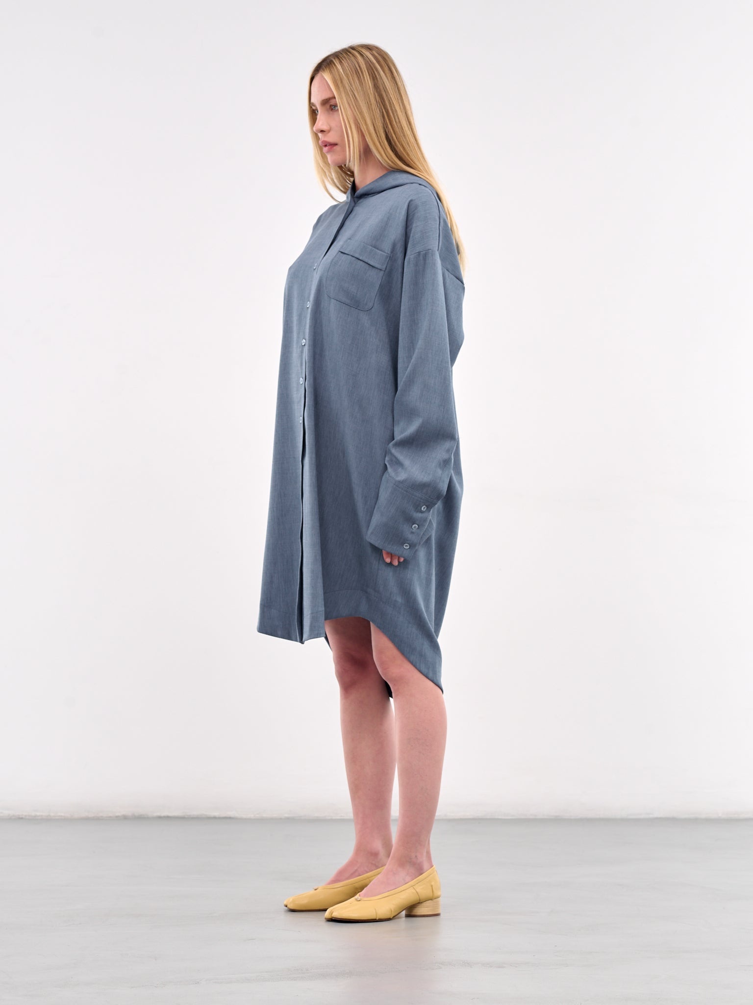 Oversized Hood Button-Up Shirt - 2