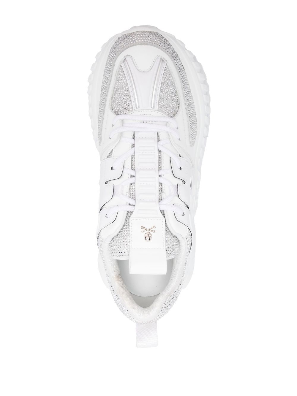 leather rhinestone-embellished runner sneakers - 4