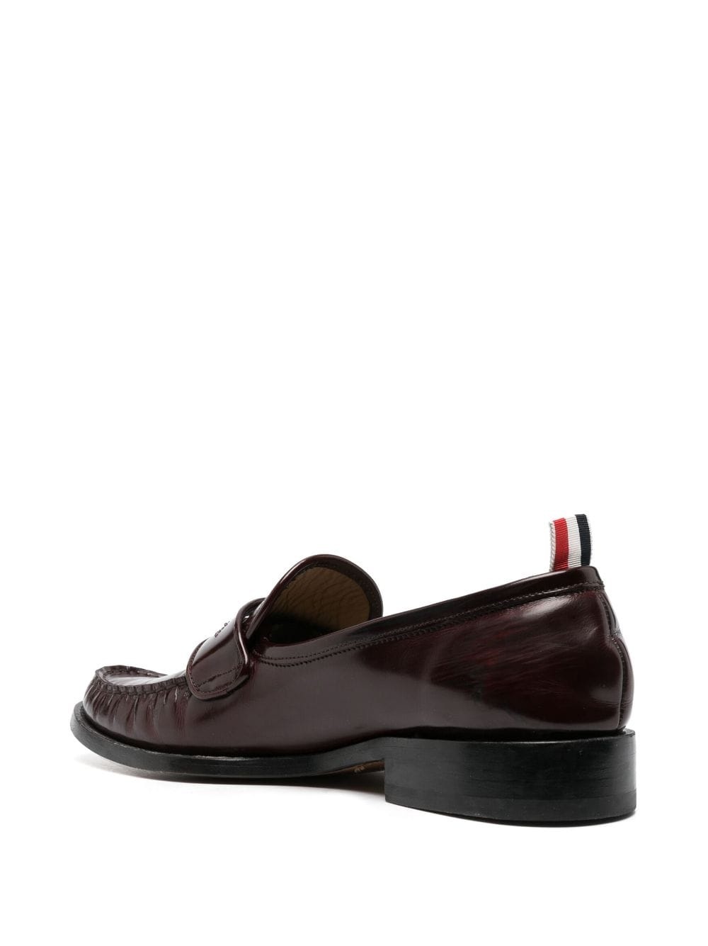 pleated leather penny loafers - 3