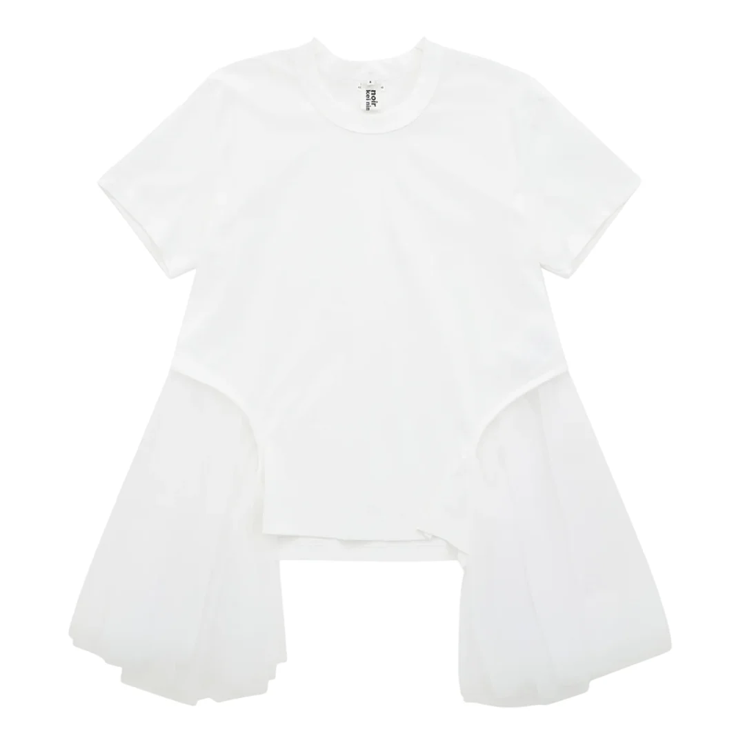 Cotton Ponte X Nylon Tulle T-Shirt - 1