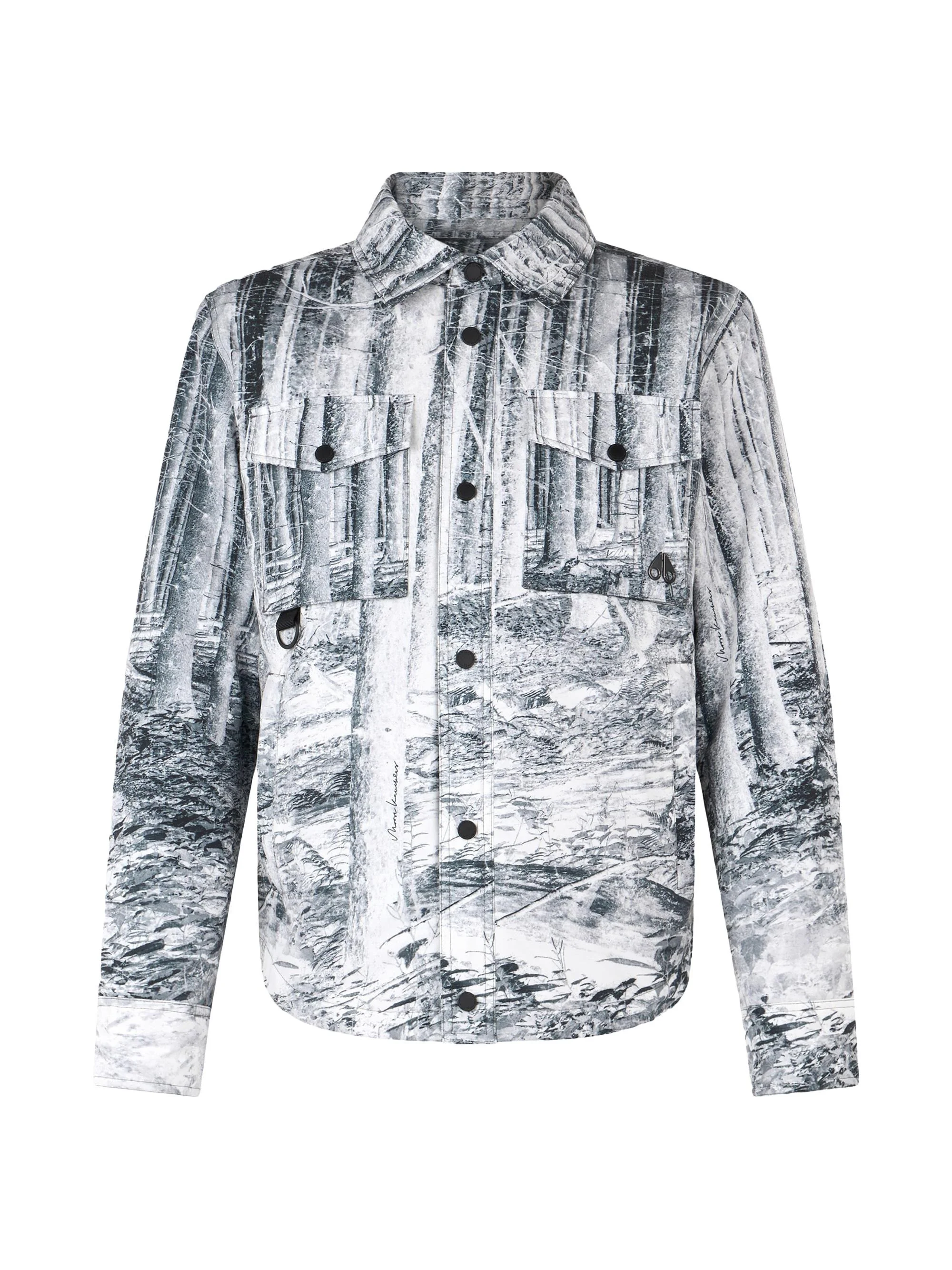 Men's West Shirt Jacket - Forest Print - 1