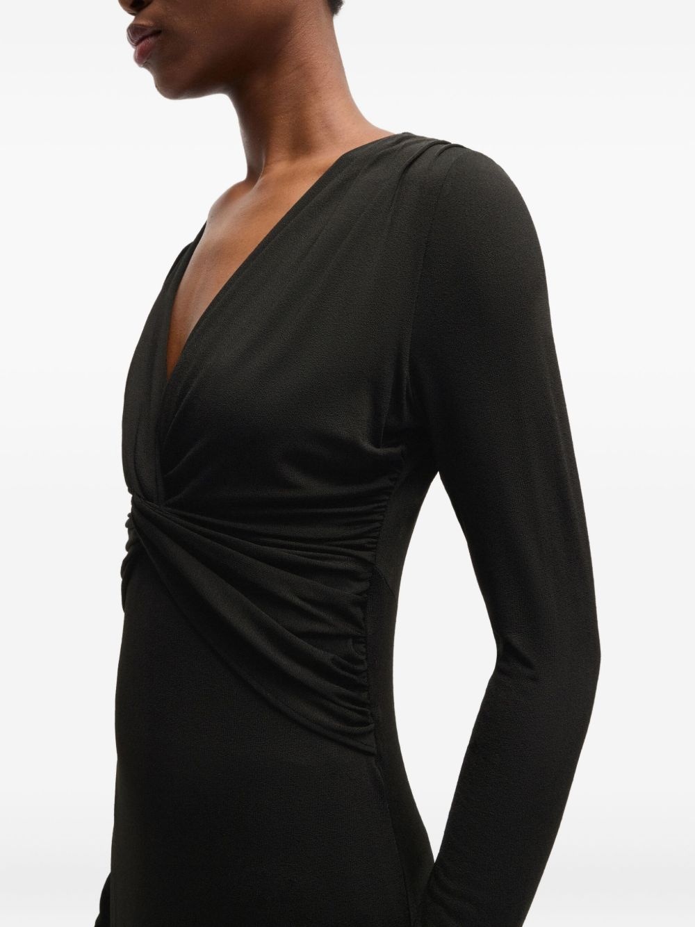 twist-detail long-sleeve midi dress - 5