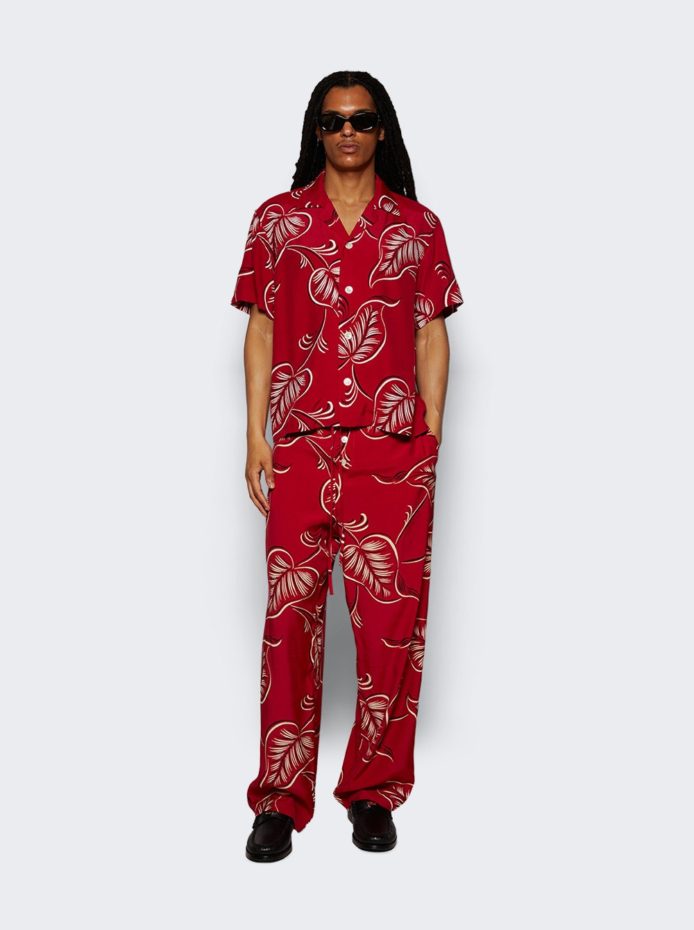 Creeping Begonia Pajama Pants Red And White - 2