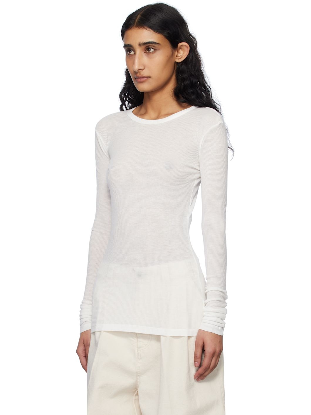 White Fiene Long Sleeve T-shirt - 4