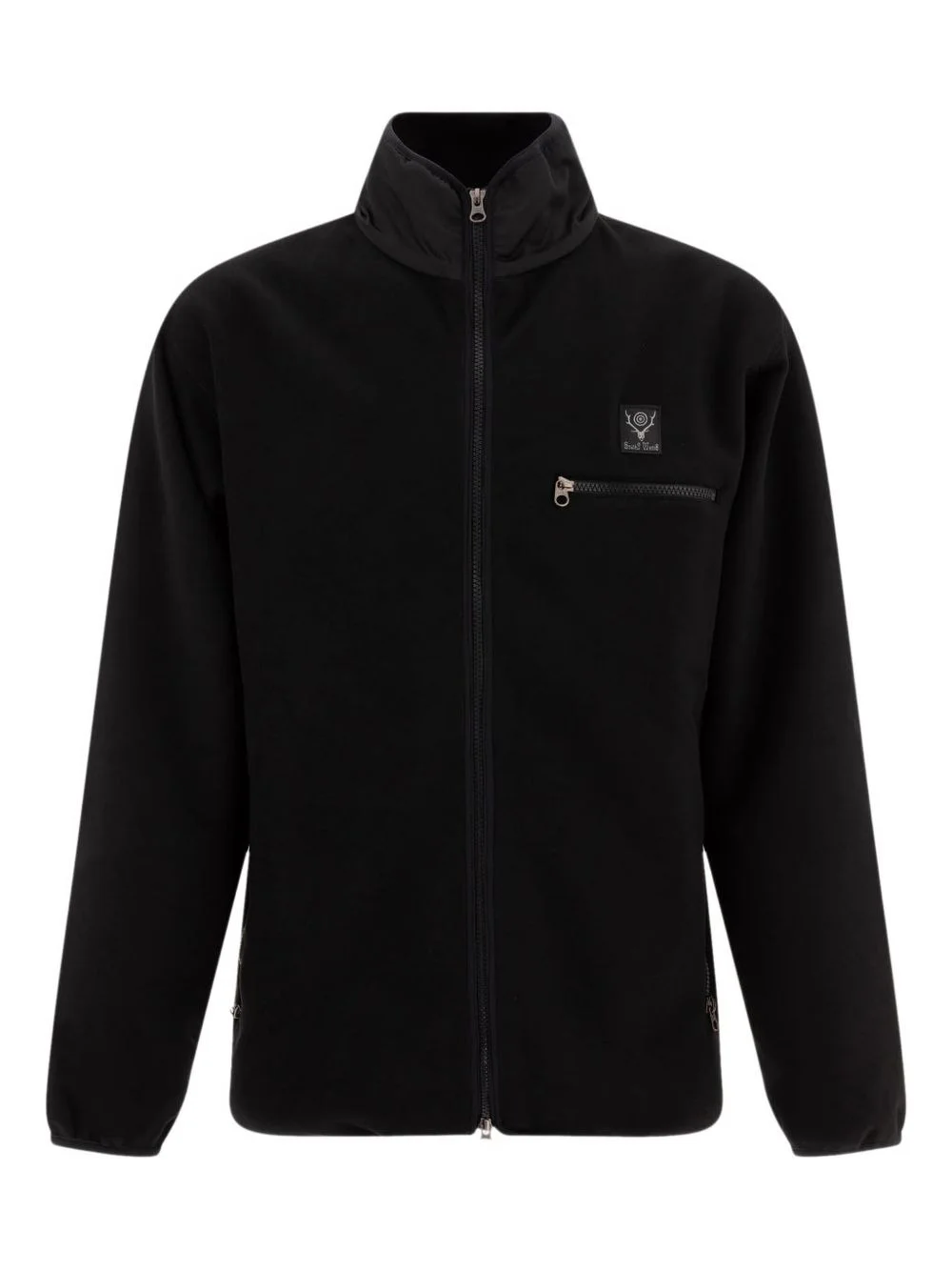 logo-patch zip-front fleece jacket - 1