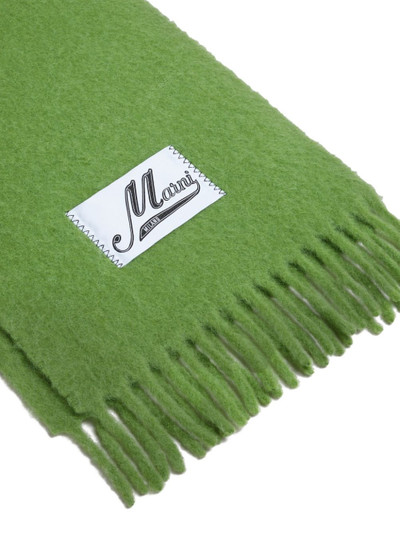 Marni logo-patch alpaca wool-blend scarf outlook