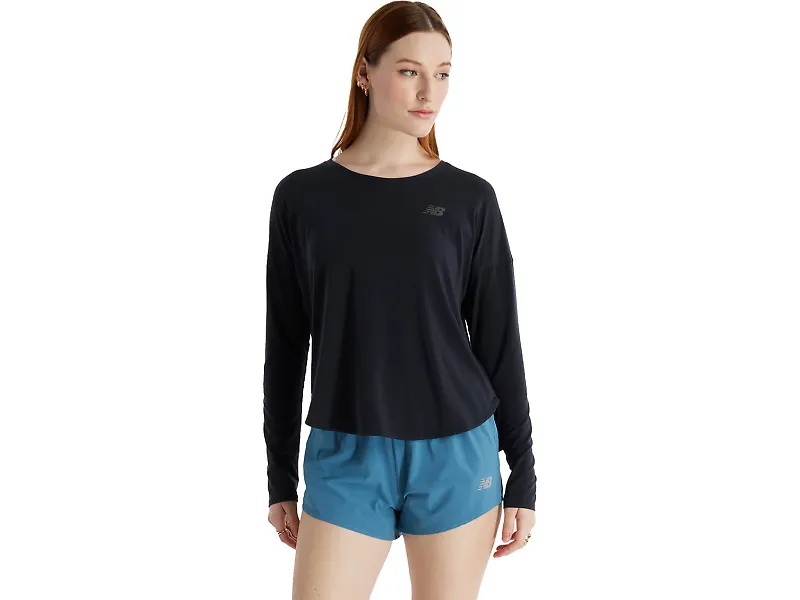 New Balance Drapery Jersey Long Sleeve T-Shirt - 2