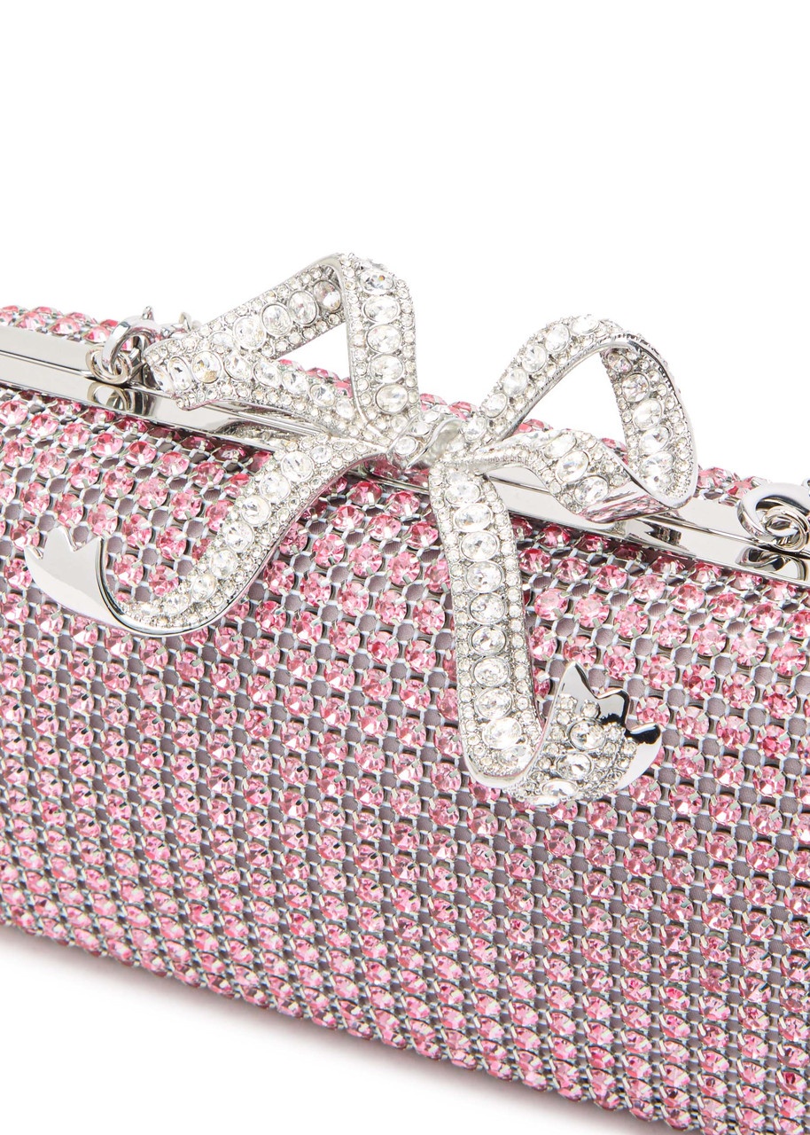 Self-portrait Crystal-embellished Satin box Clutch - 3