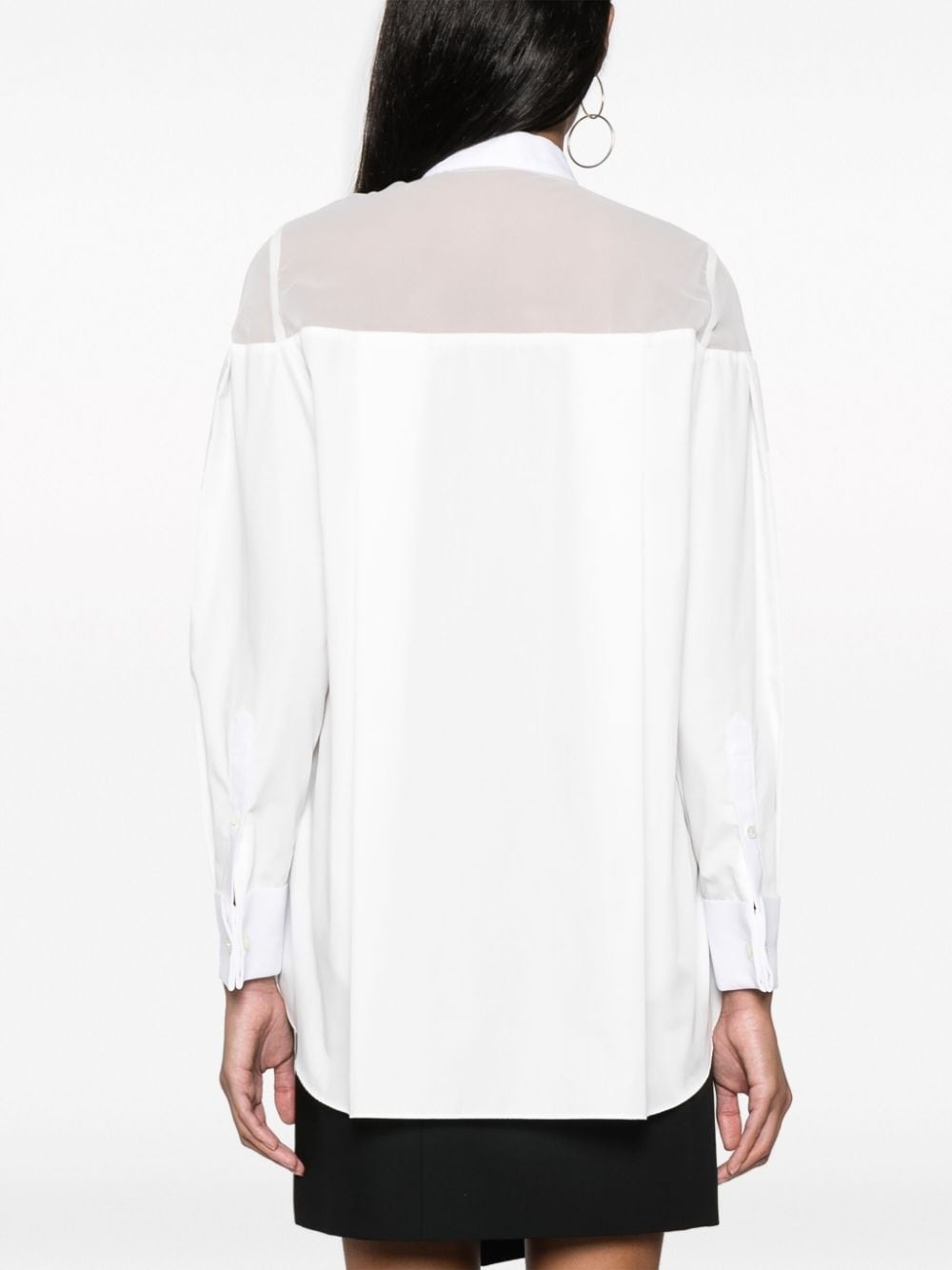 attached-detail sheer-panels shirt - 4