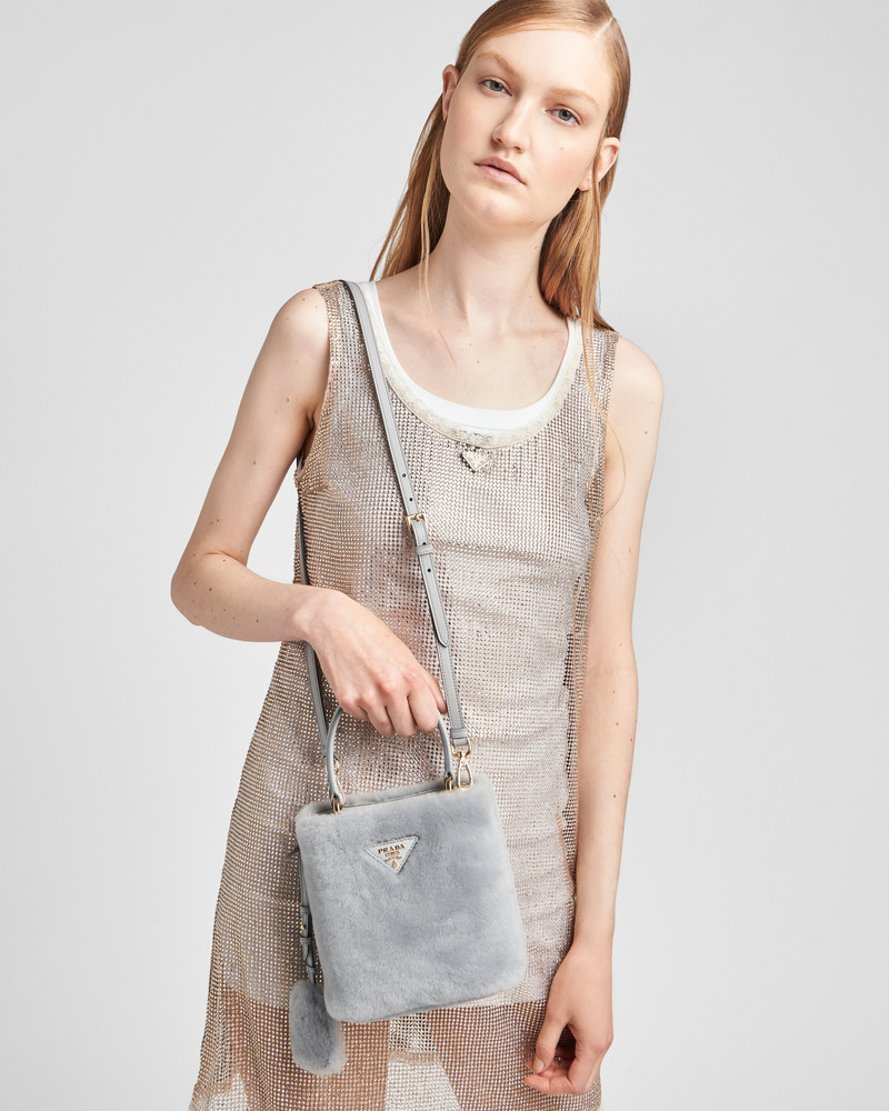 Prada Prada Panier shearling mini-bag outlook