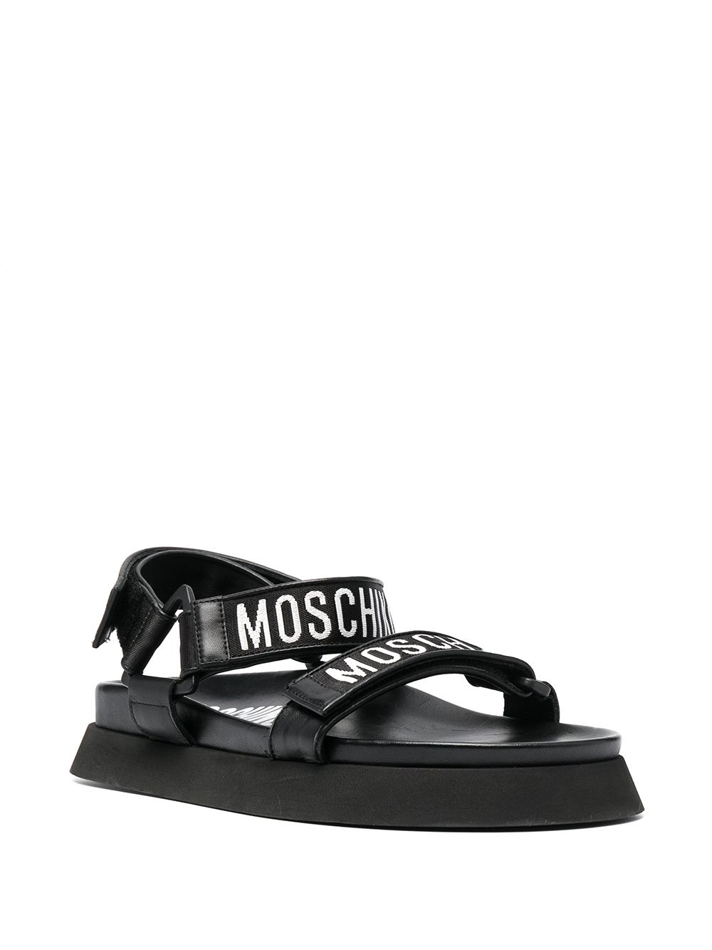 logo-tape sandals - 2