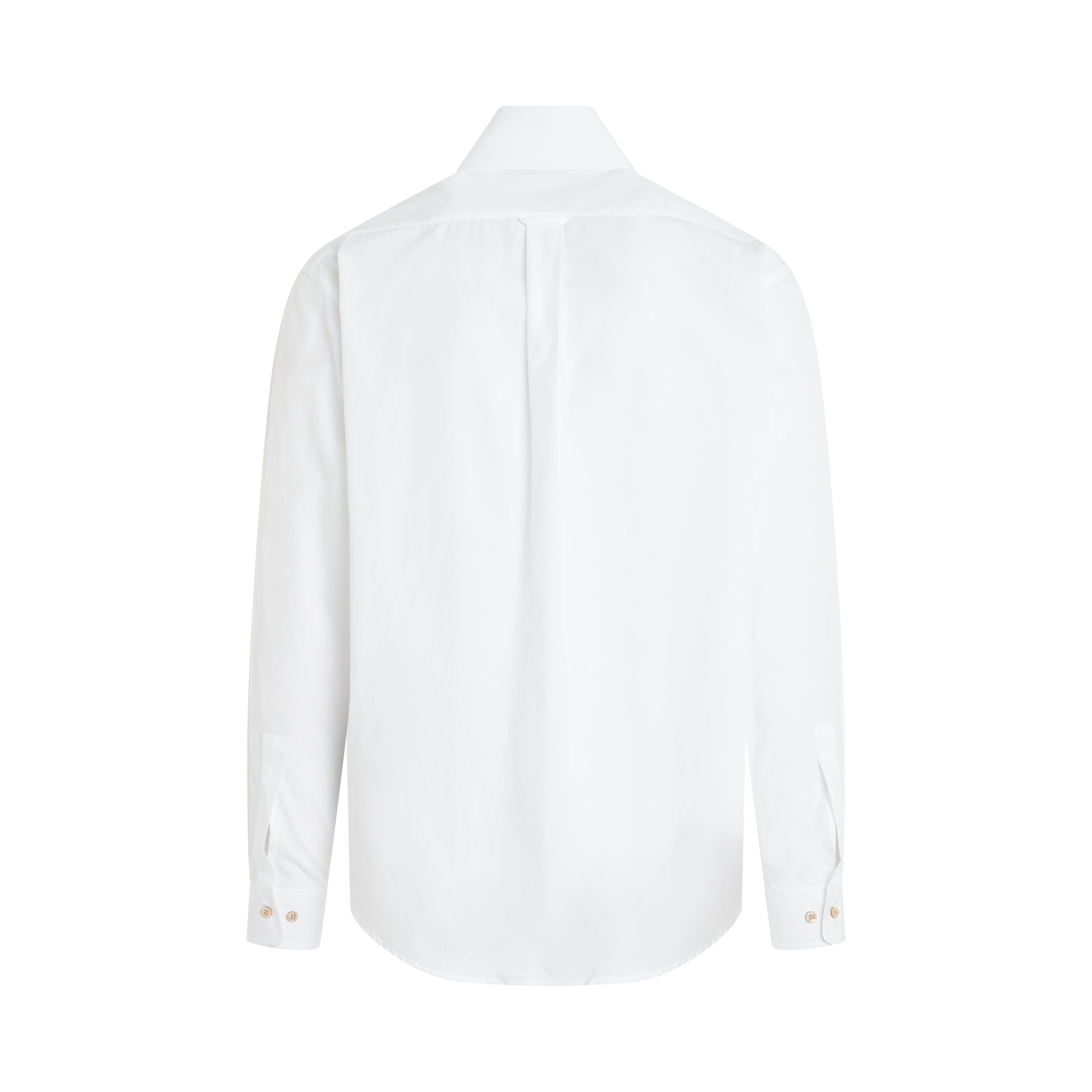 Classic Logo Long Sleeve Shirt in White/Black - 4