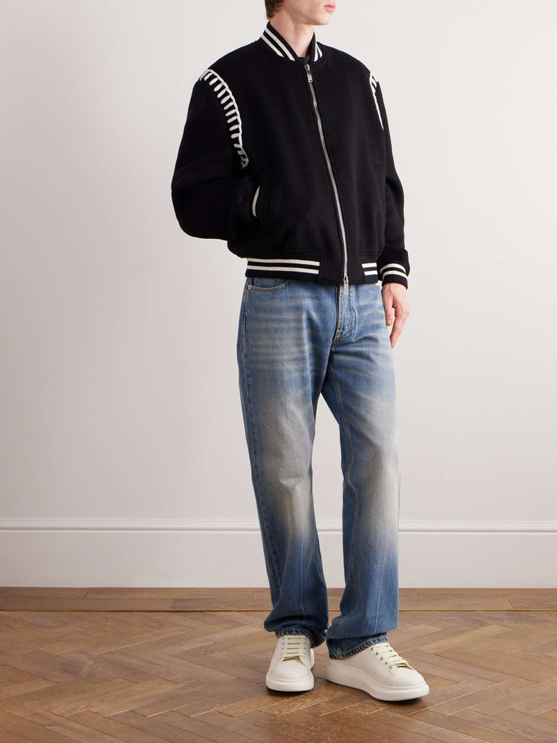Alexander McQueen Embroidered Wool Bomber Jacket outlook