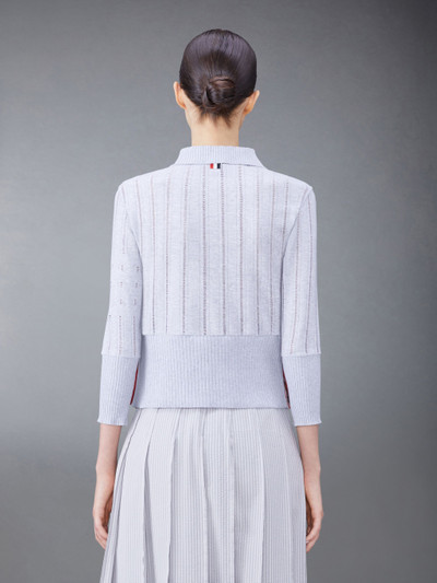 Thom Browne pointelle-knit cotton cardigan outlook