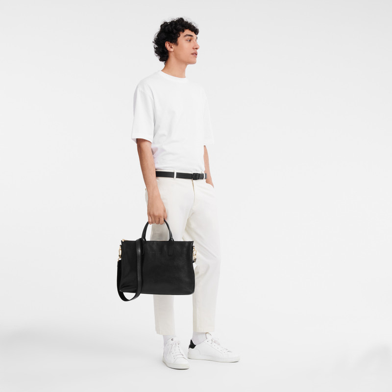 Longchamp Le Foulonné S Briefcase Black - Leather outlook