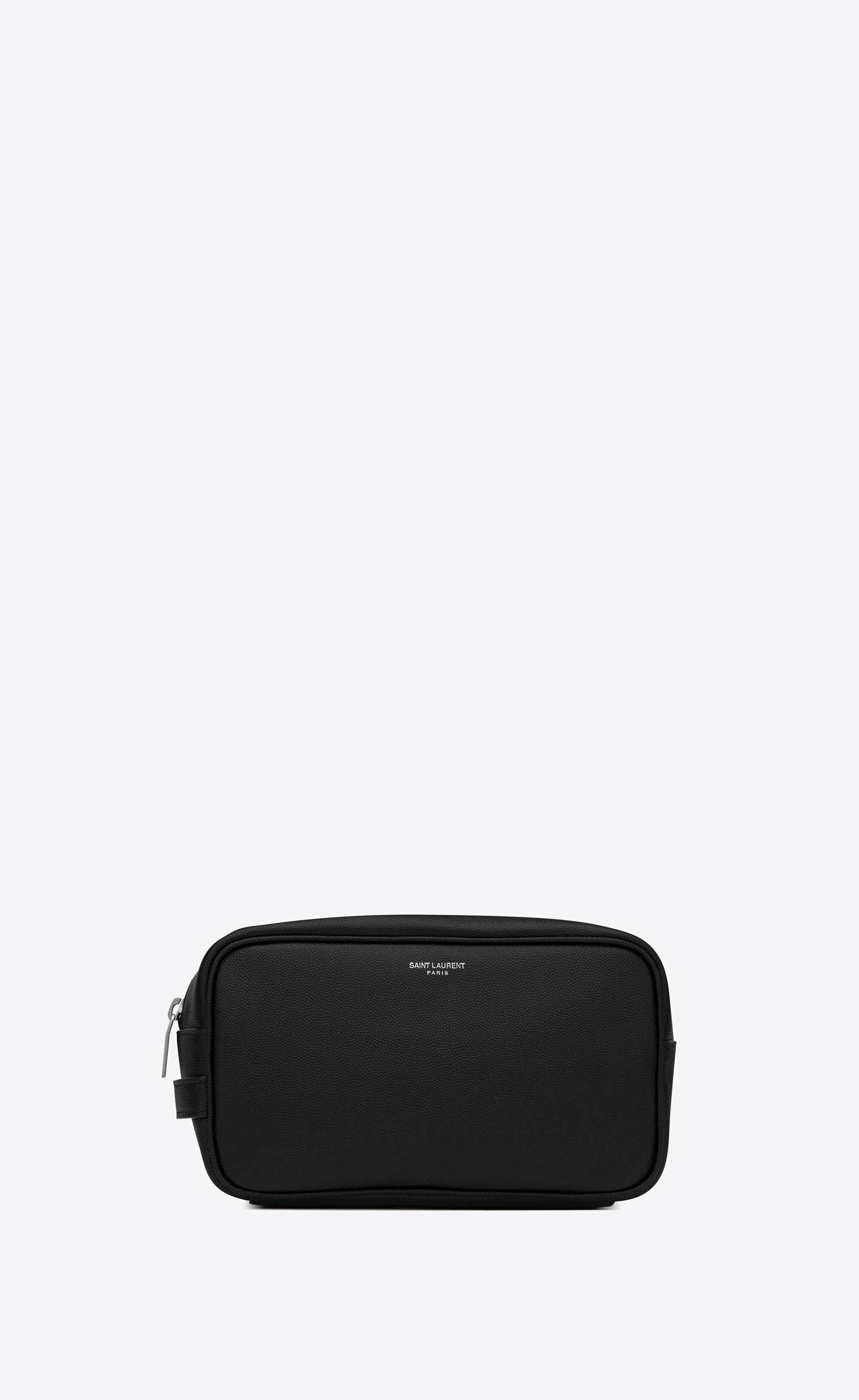 saint laurent paris small grooming case in grain de poudre embossed leather - 1