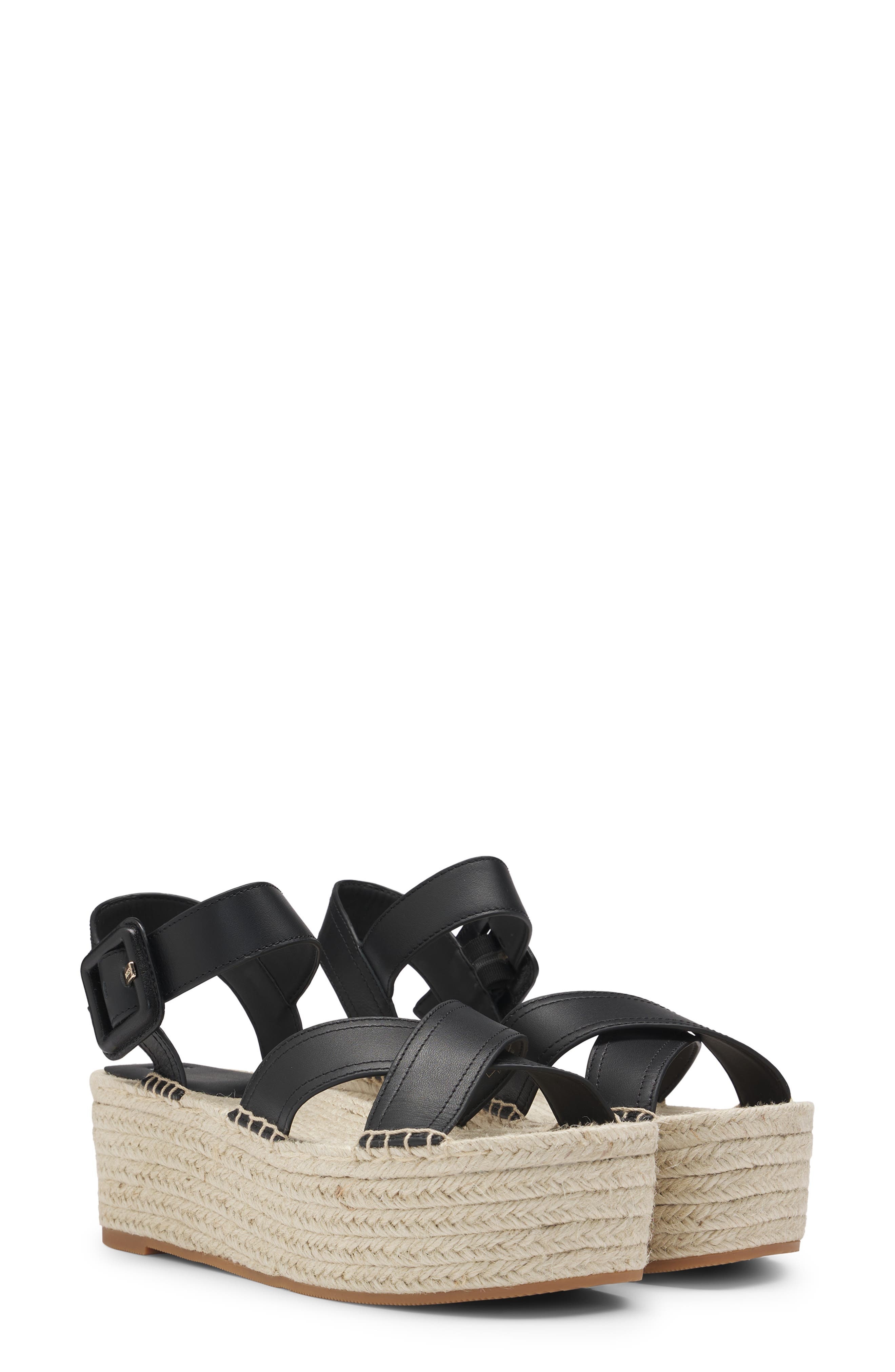BOSS Machica Espadrille Ankle Strap Platform Wedge Sandal in Black at Nordstrom - 5