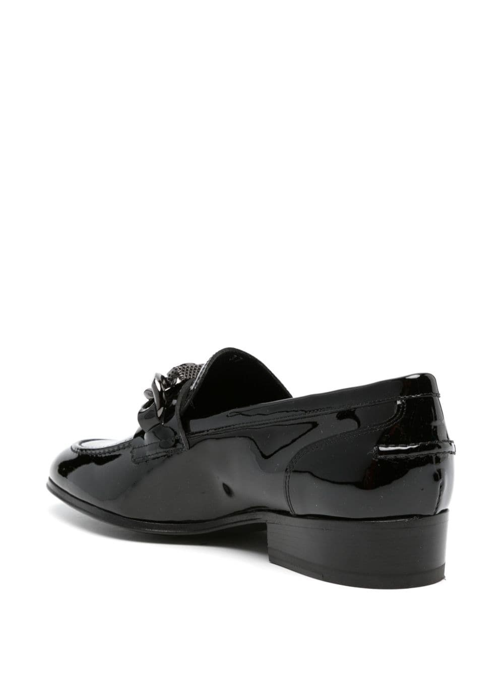 buckle-embellished patent leather loafers - 3