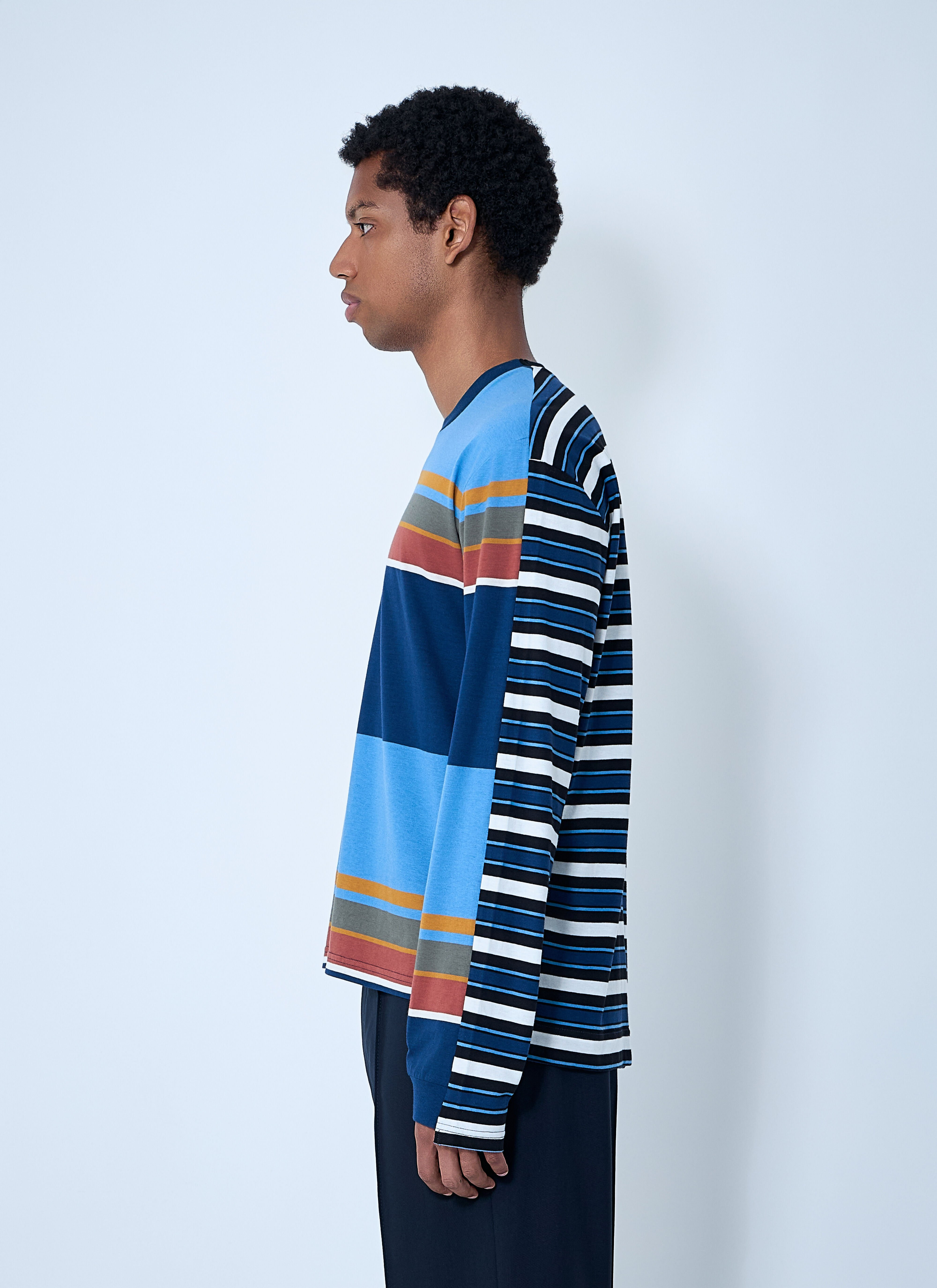 Striped Logo Motif T-Shirt - 3