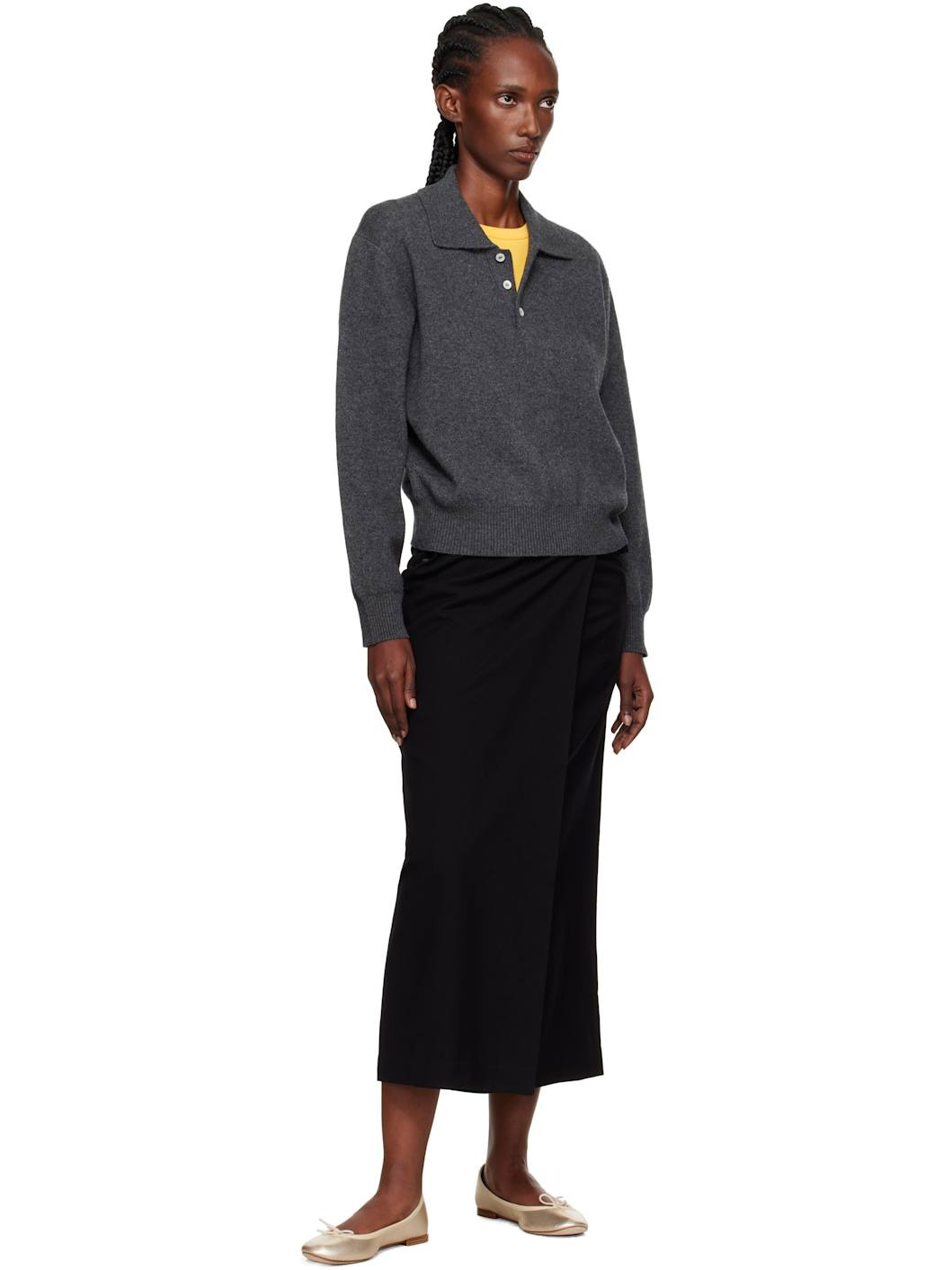 Gray Collared Sweater Polo - 4