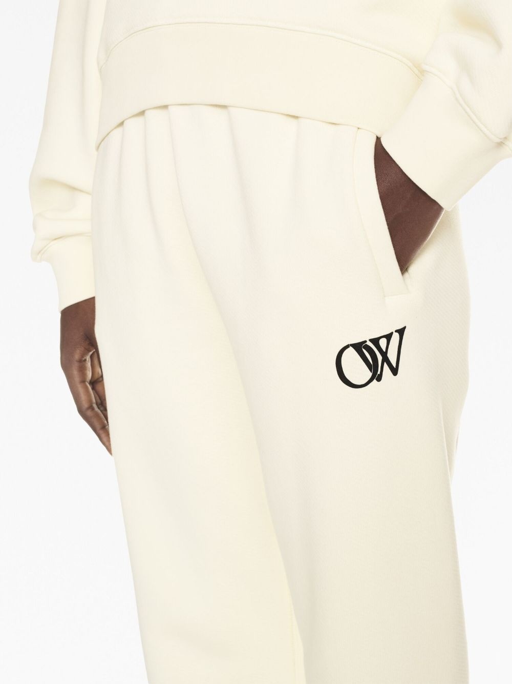 OW-print cotton track pants - 5