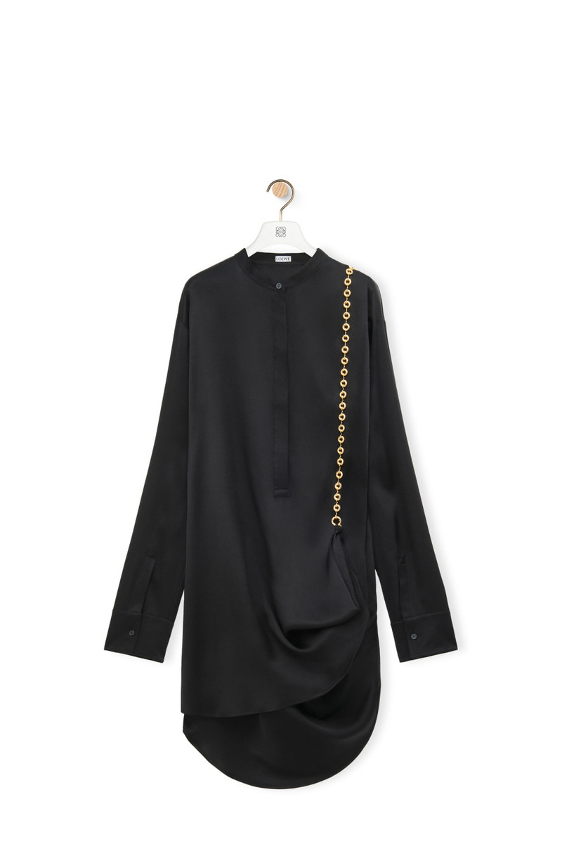 Chain shirt dress in silk 1