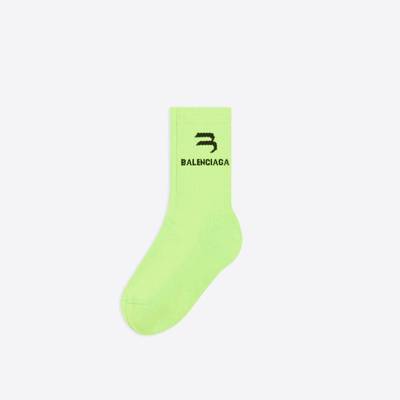 BALENCIAGA Men's Sporty B Sport Socks in Green outlook