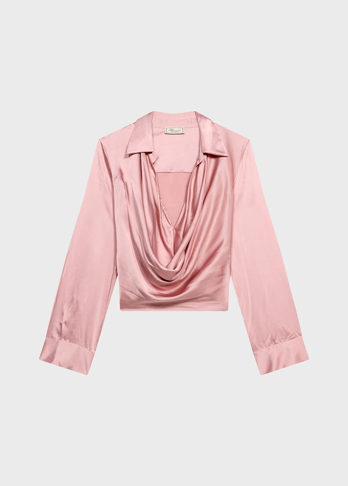 SATIN BLOUSE WITH COWL NECKLINE - 1