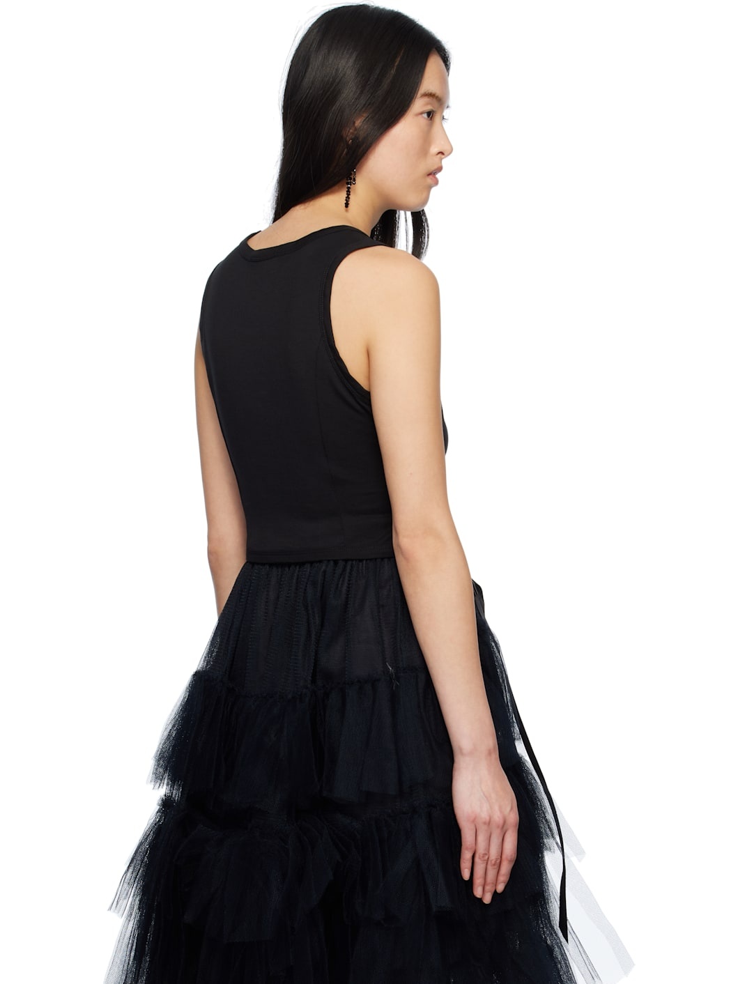 Black Bow Tail Easy Tank Top - 3