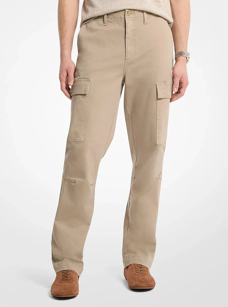 Stretch Cotton Twill Cargo Pants - 1