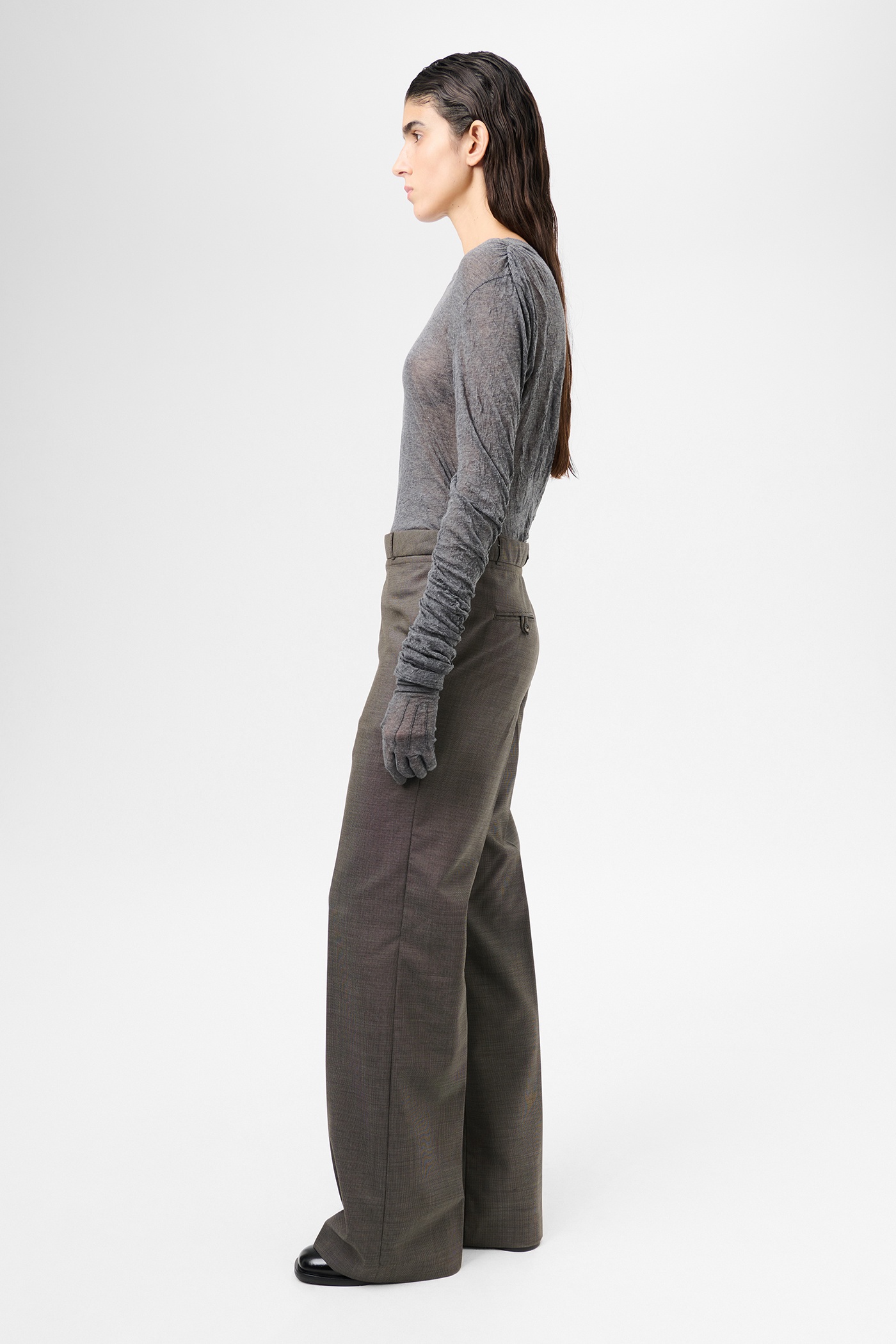 Our Legacy Unveil Trouser Grey Atom Check Wool | REVERSIBLE