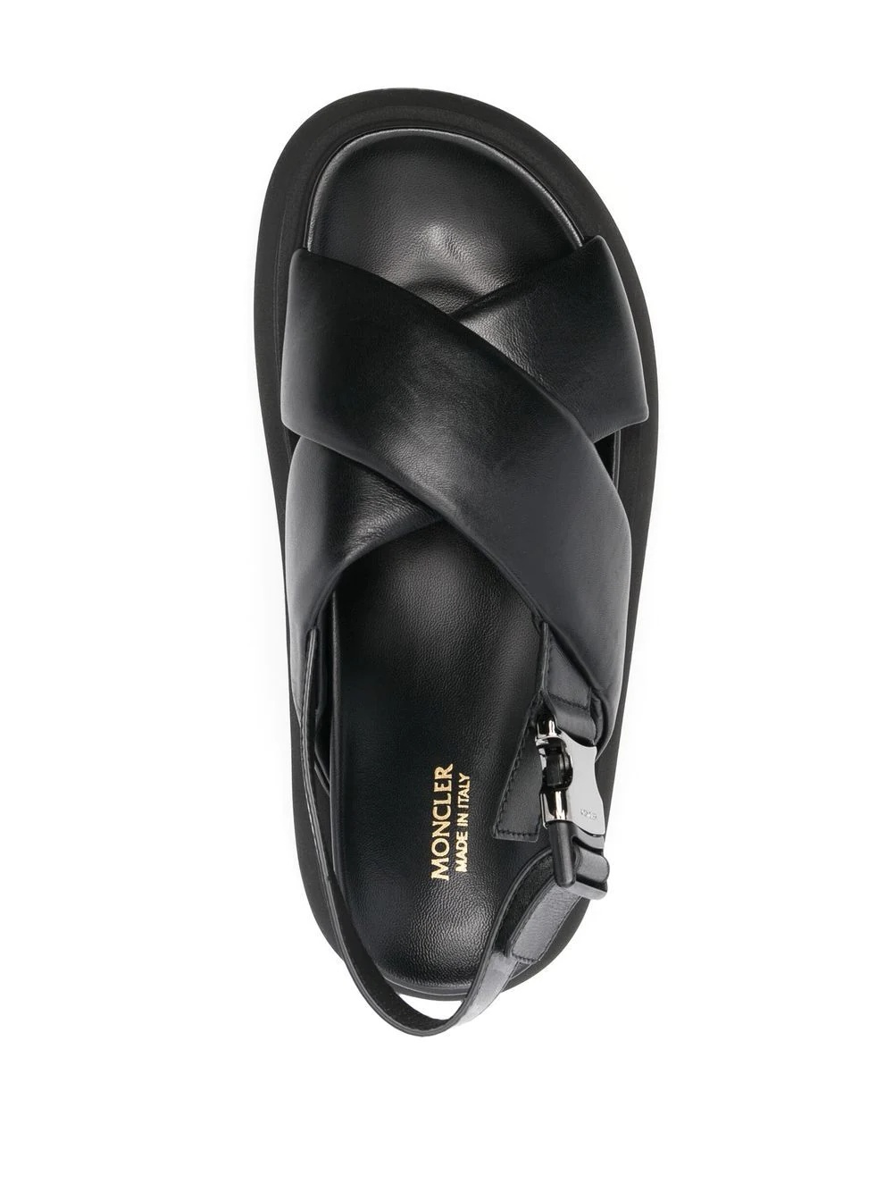 cross-strap leather sandals - 4