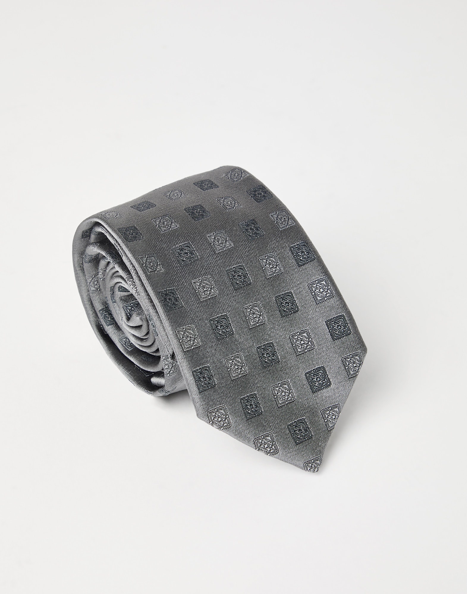 Silk tie with squares pattern - 2