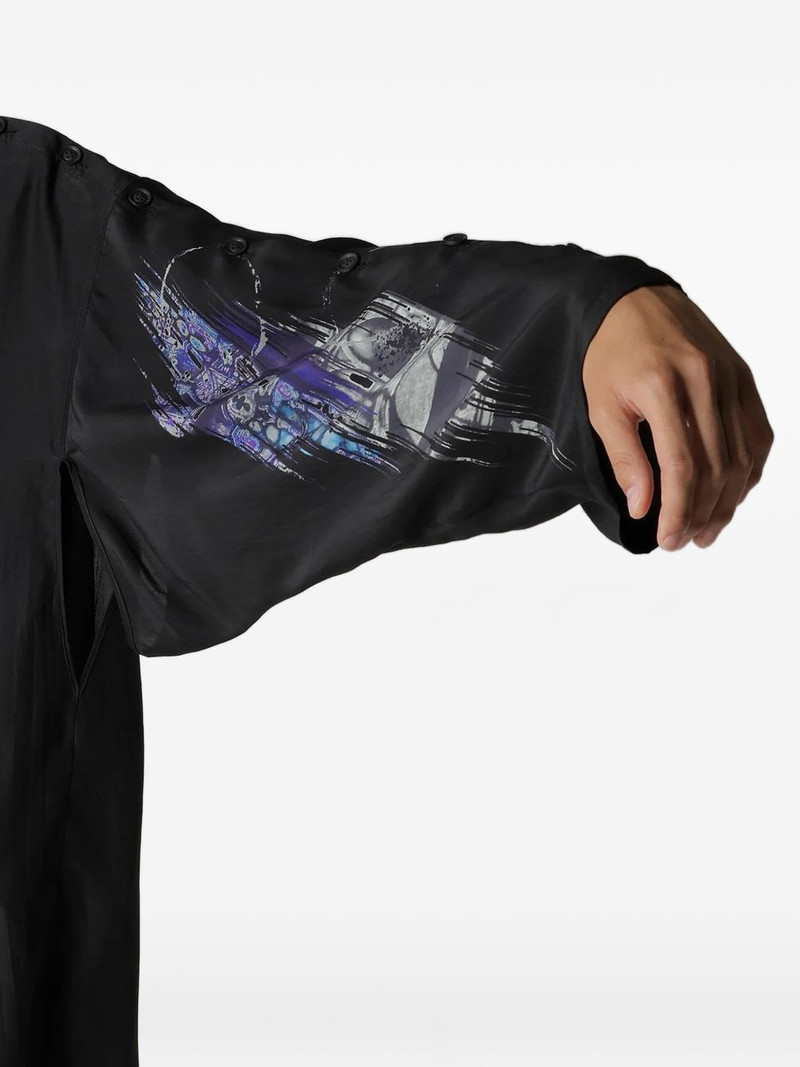 Yohji Yamamoto BUTTONED PATTERNED SILK JACKET outlook