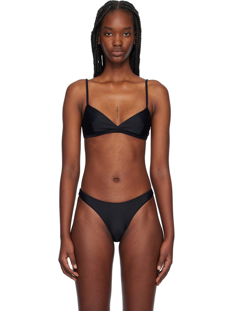 Black Tri Crop Bikini Top - 1