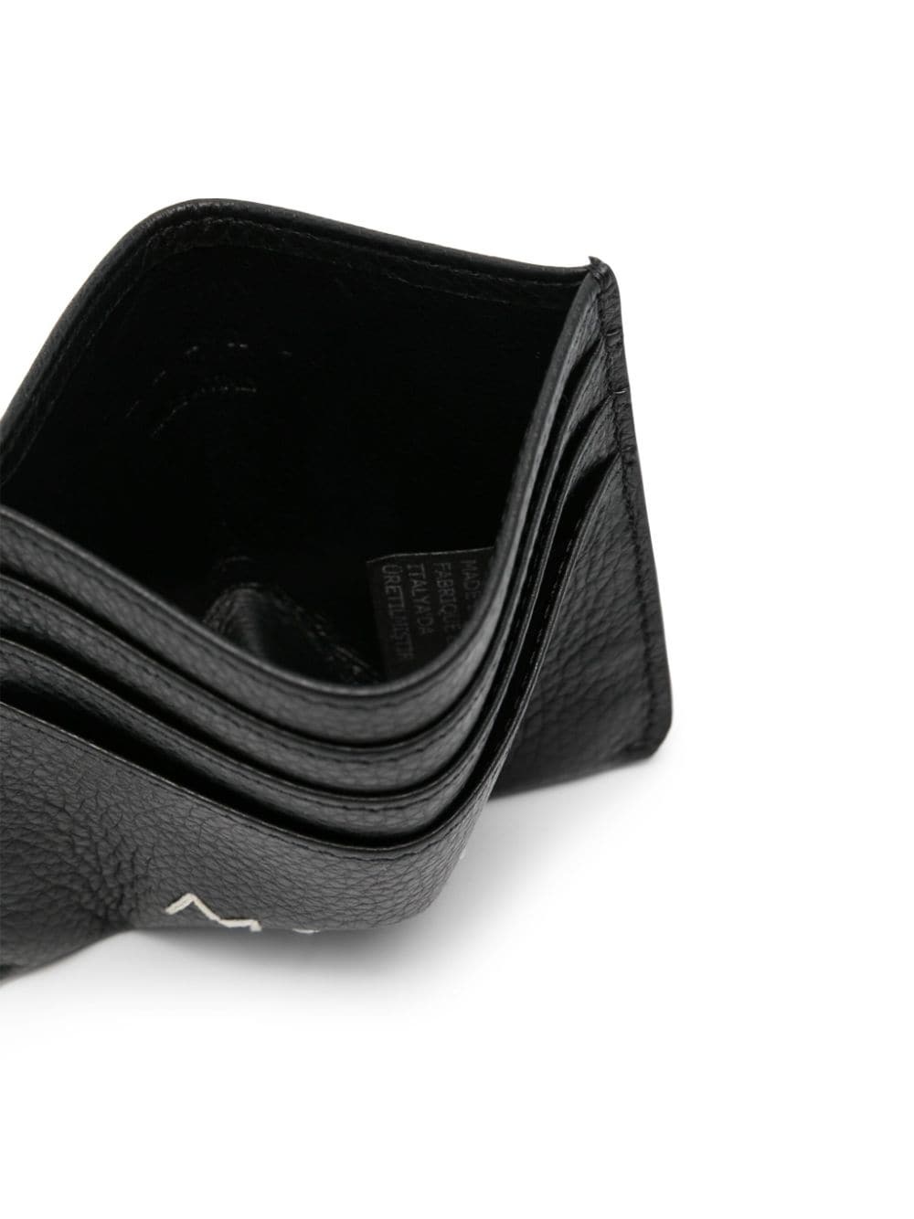 logo-embroidered leather card holder - 3