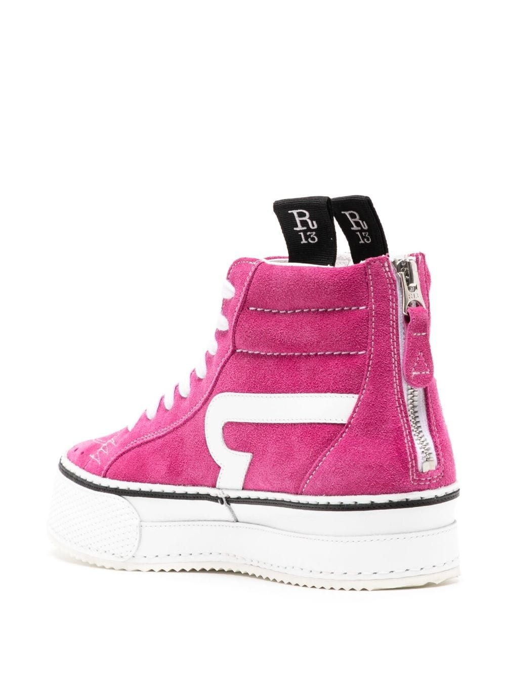 high-top suede sneakers - 3