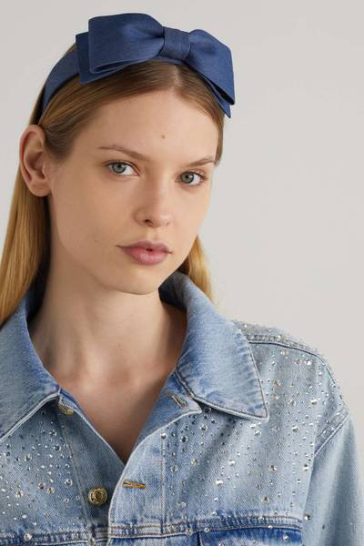 Alessandra Rich Bow-embellished cotton headband outlook