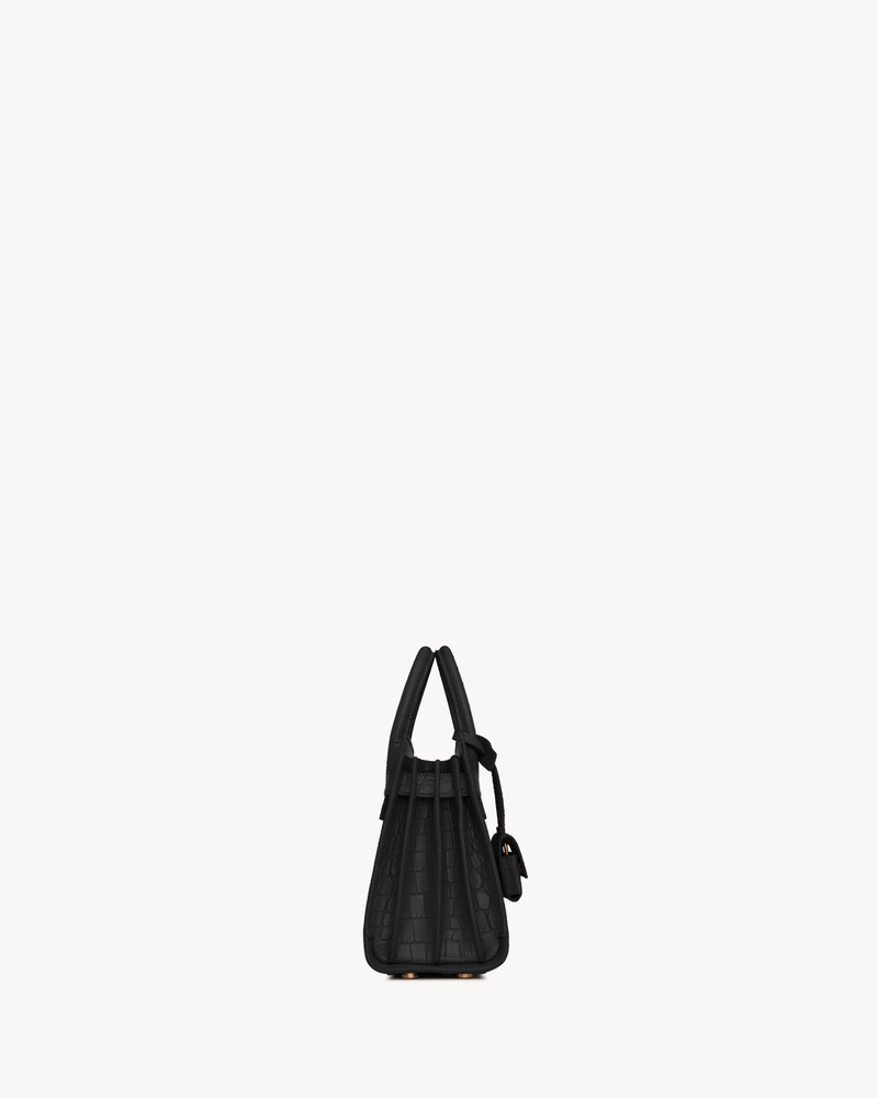 SAC DE JOUR NANO IN MATTE CROCODILE EMBOSSED LEATHER 3