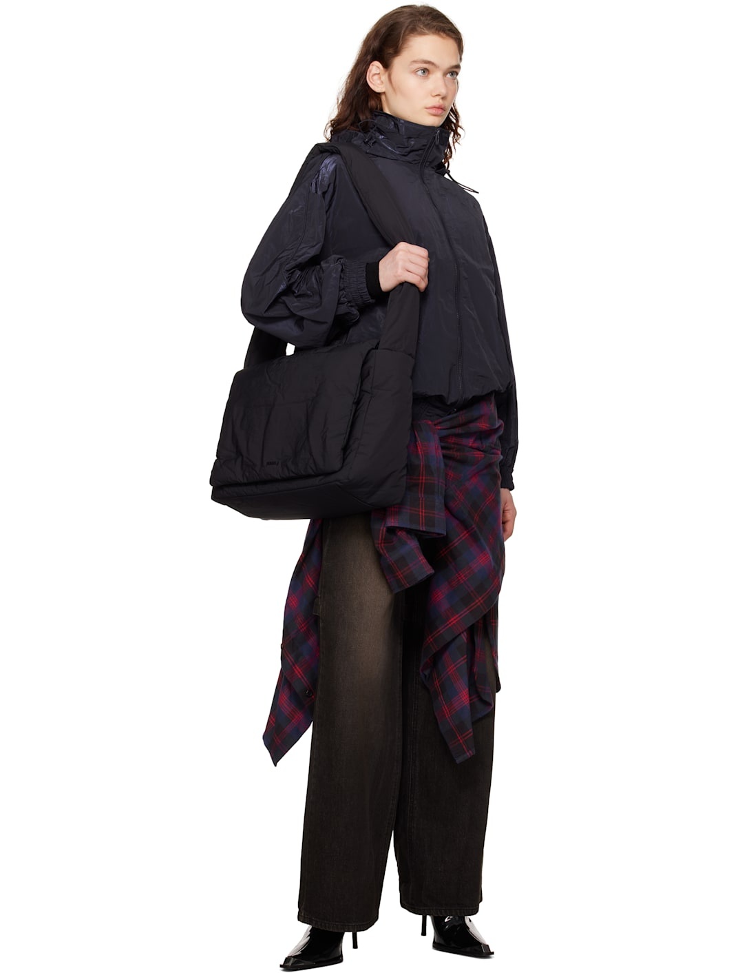 Black Large Padded Nylon Bag - 4