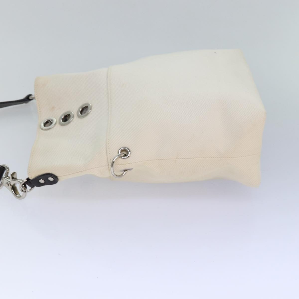 Burberry Blue Label Shoulder Bag Canvas White Brown Silver - 4