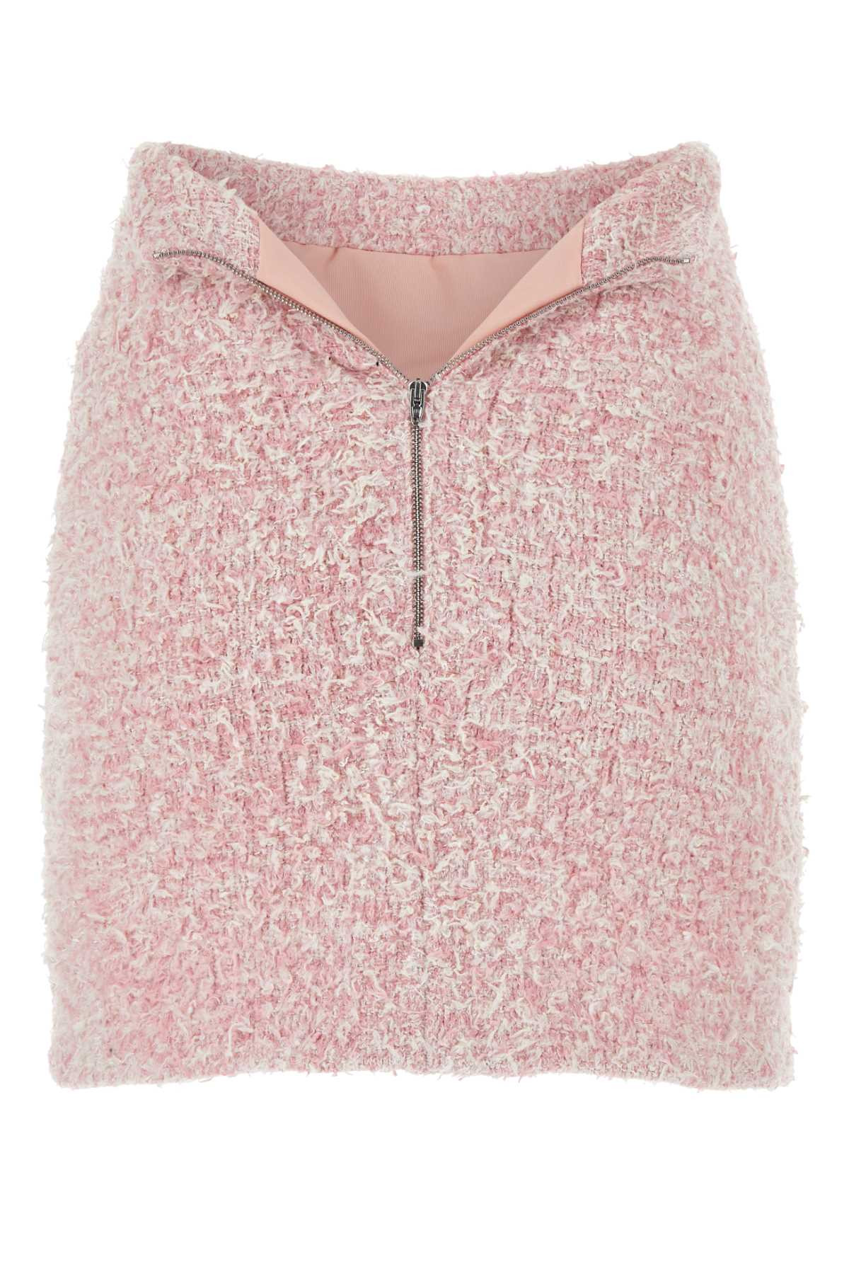 Balenciaga Women Pink Tweed Mini Skirt - 2