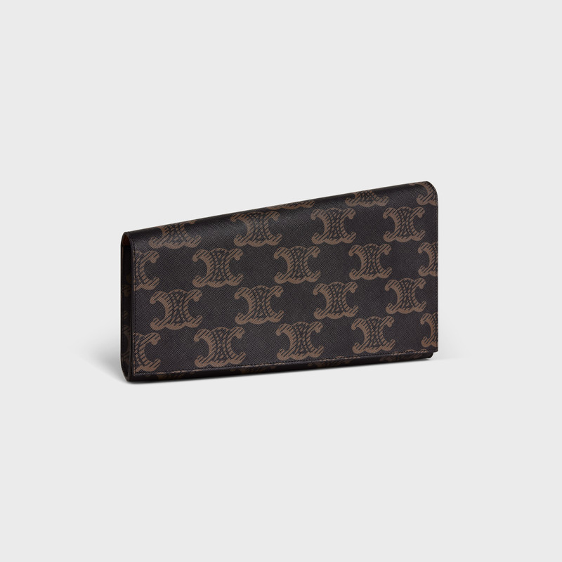 CELINE ASYMETRIC CLUTCH in Triomphe Canvas XL and Calfskin outlook