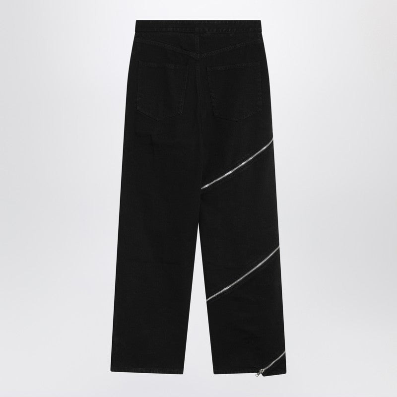 Alaia Black Zip Spiral Jeans Women - 2