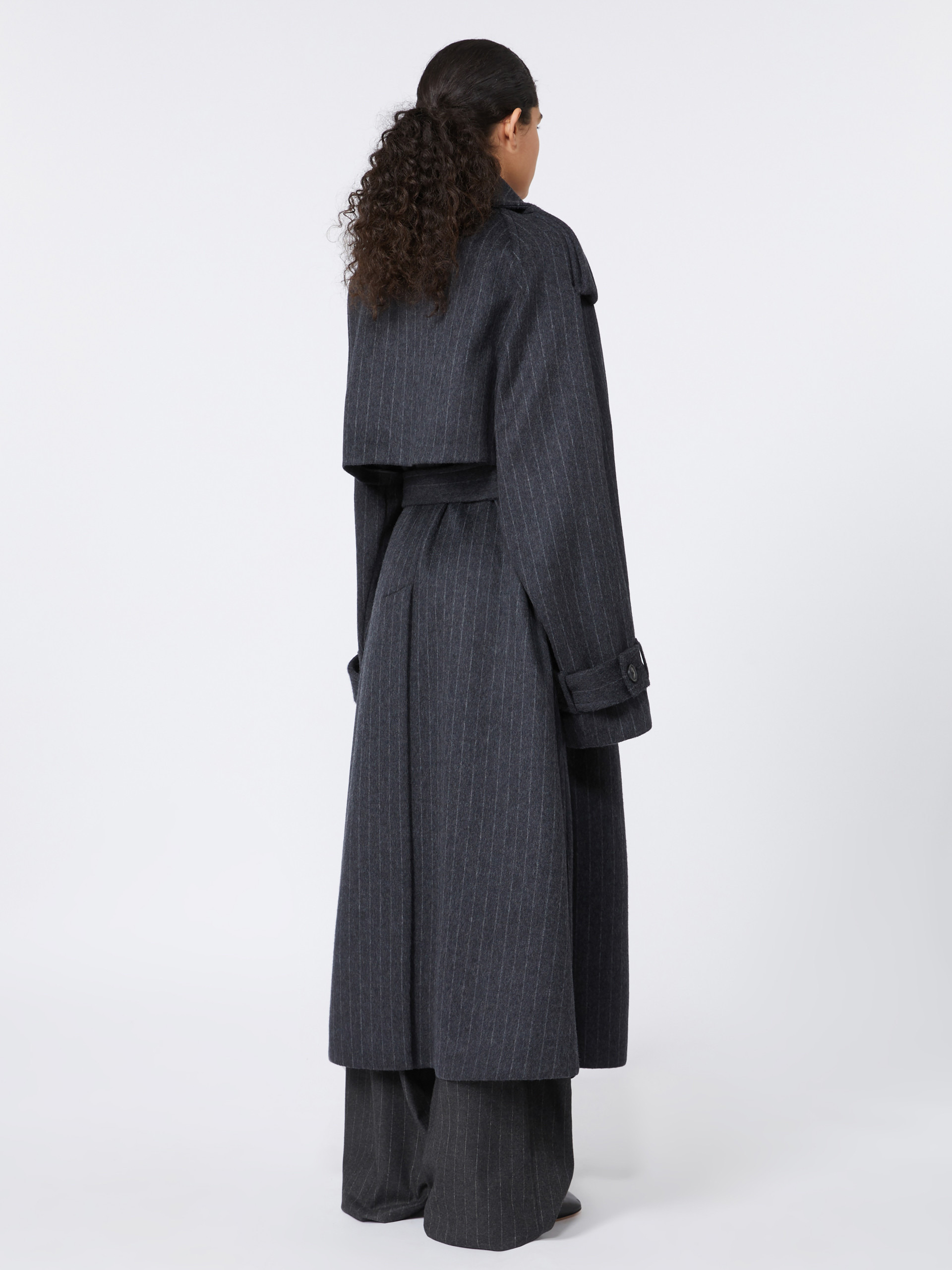 AROLD1234 Pinstriped trench coat in pure wool - RUNWAY - 4
